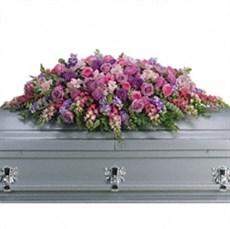 Lavender casket spray